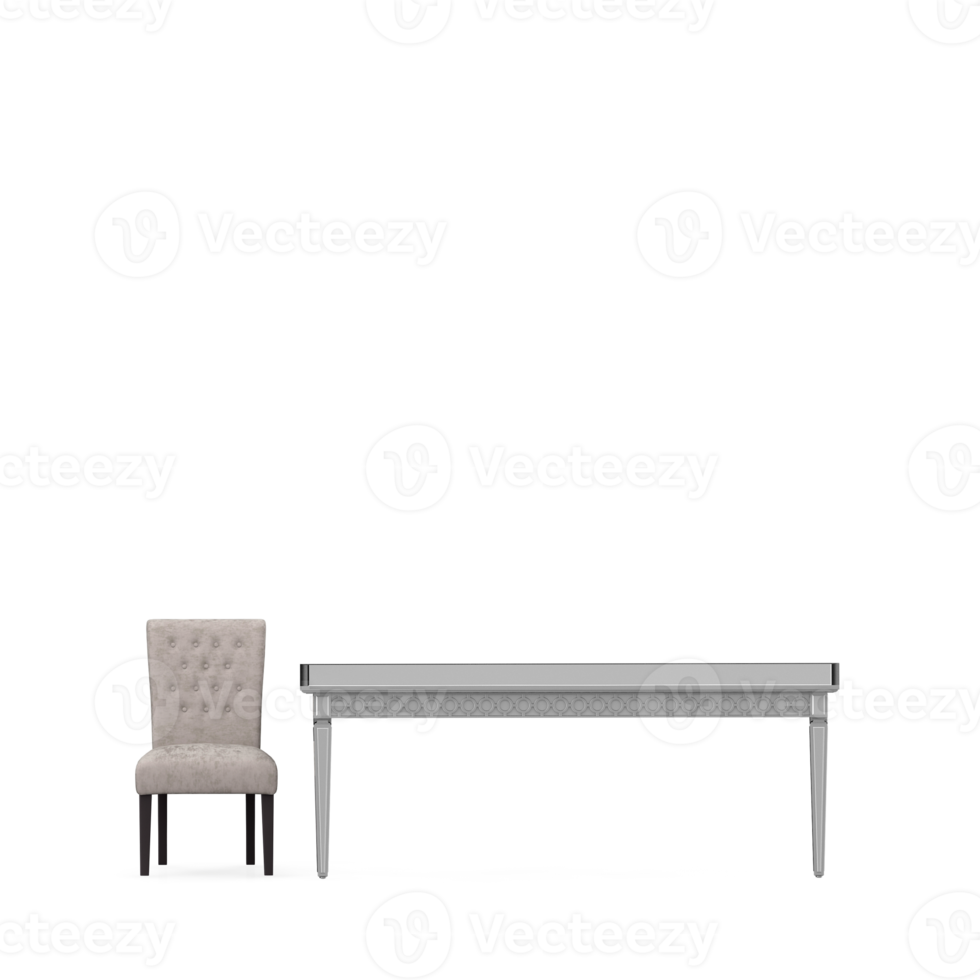 Isometric Table set front 3D render png