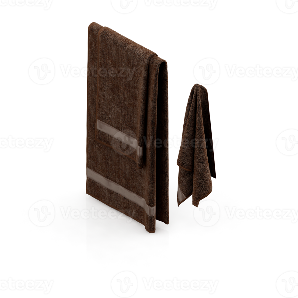 Isometric towels 3D isolated render png