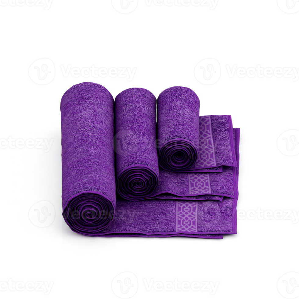 Isometric towels 3D isolated render png