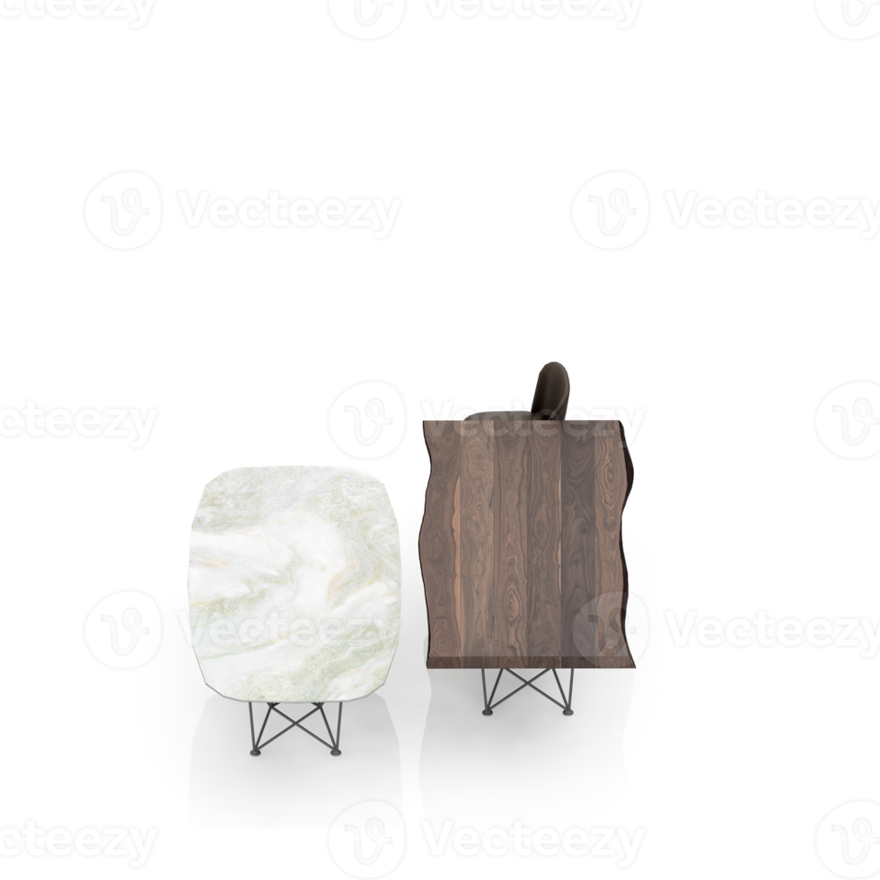 Isometric Table set Perspective 3D render png