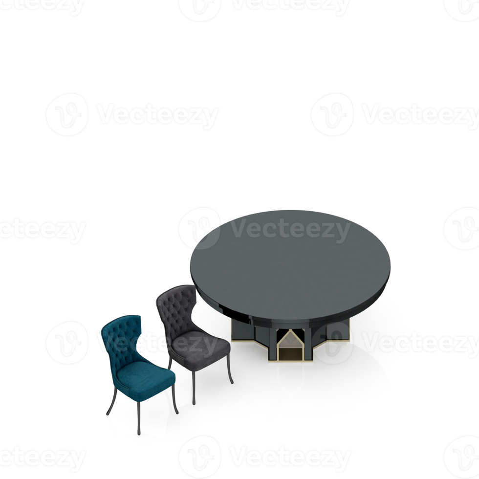 Isometric Table set Perspective 3D render png
