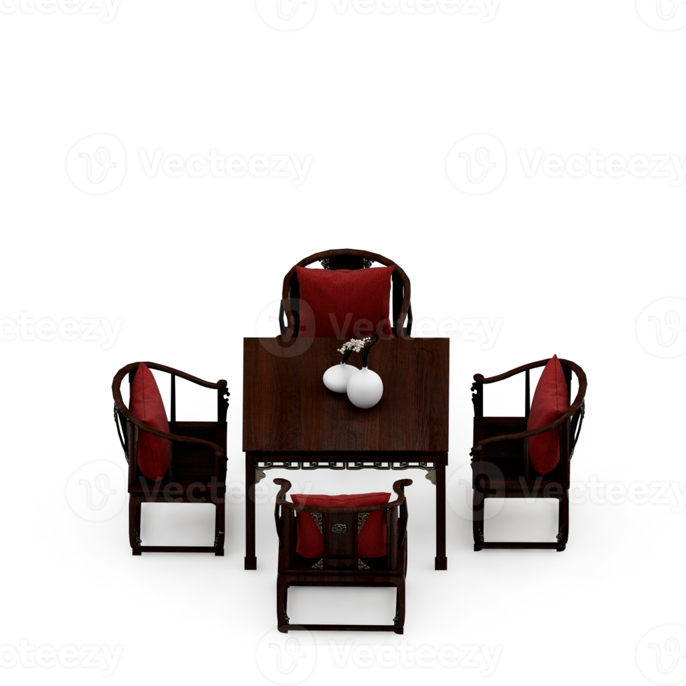 Isometric Table set Perspective 3D render png