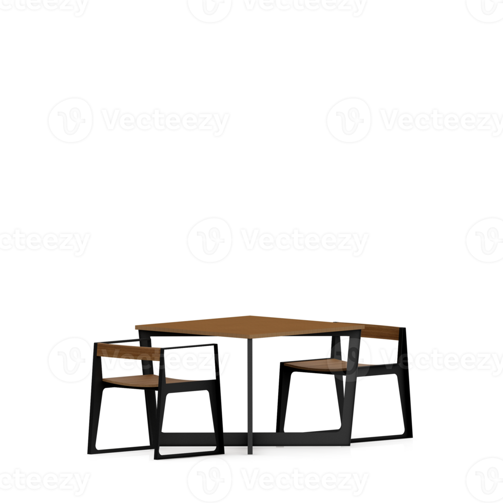 Isometric Table set front 3D render png