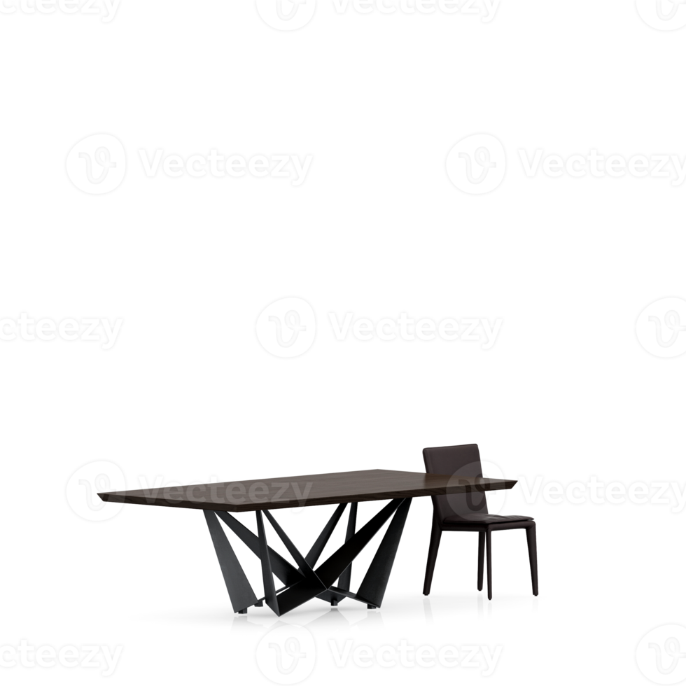 Isometric Table set front 3D render png