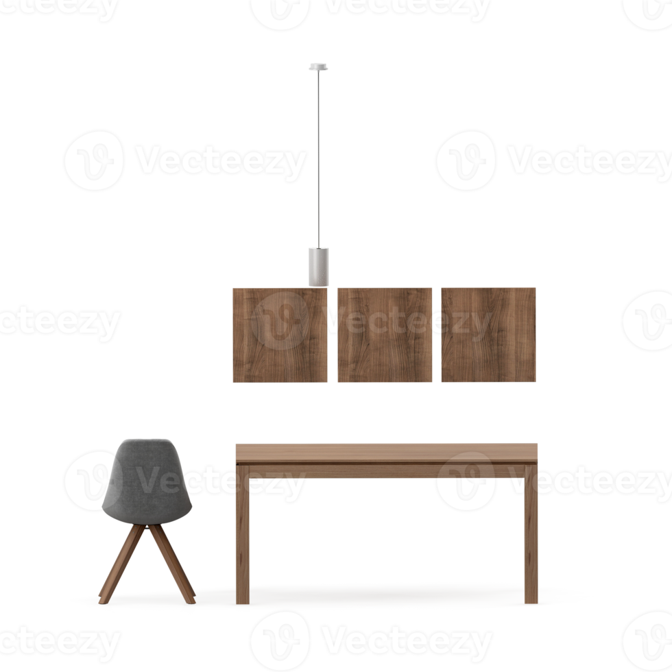 isometrico tavolo impostato davanti 3d rendere png
