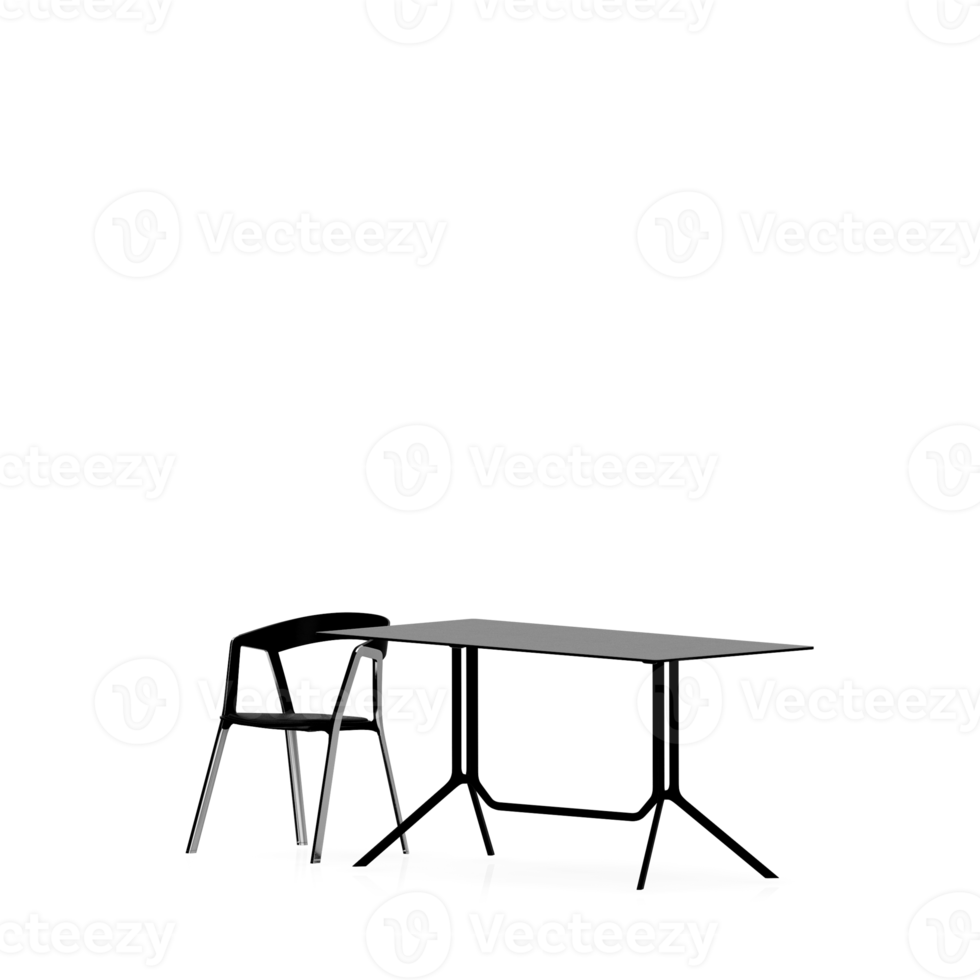 Isometric Table set front 3D render png