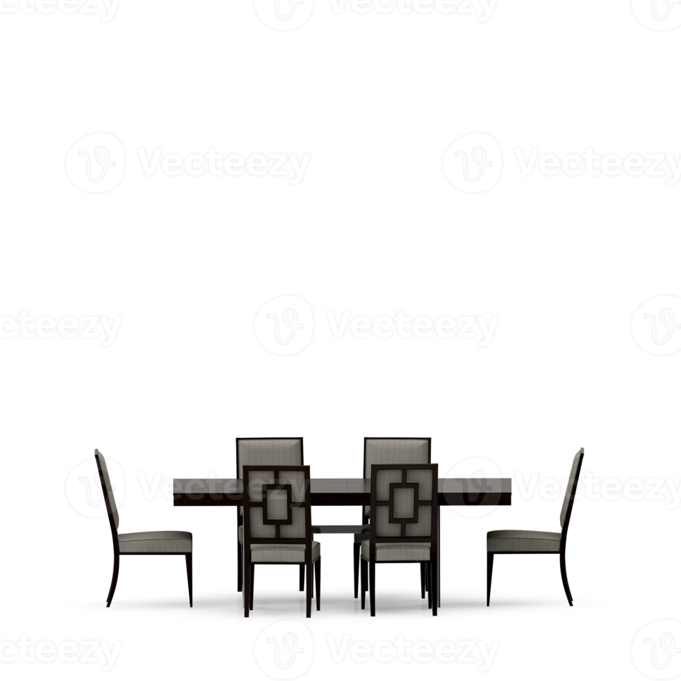 Isometrischer Tischsatz vorne 3D-Rendering png