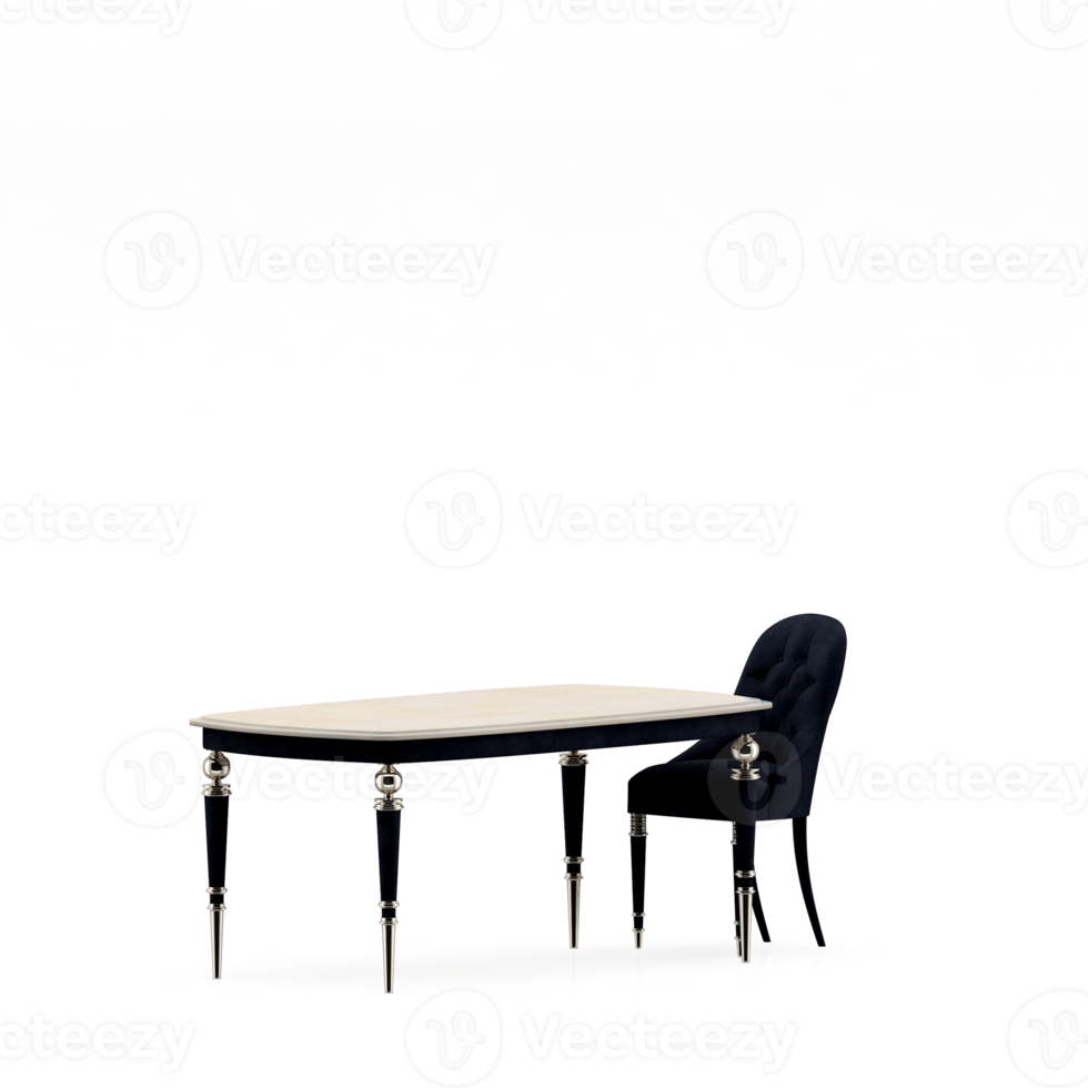 Isometric Table set front 3D render png