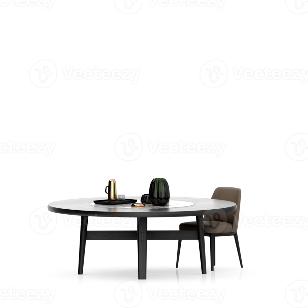 Isometric Table set front 3D render png