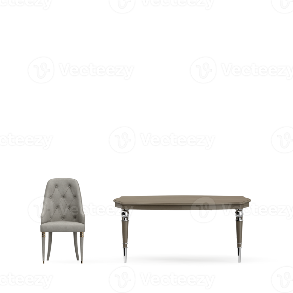 Isometric Table set front 3D render png