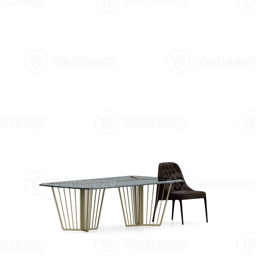 Isometric Table set front 3D render png