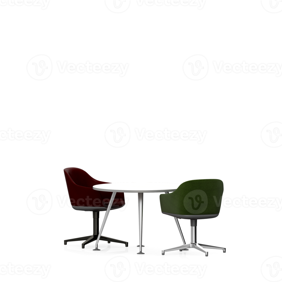 Isometric Table set front 3D render png