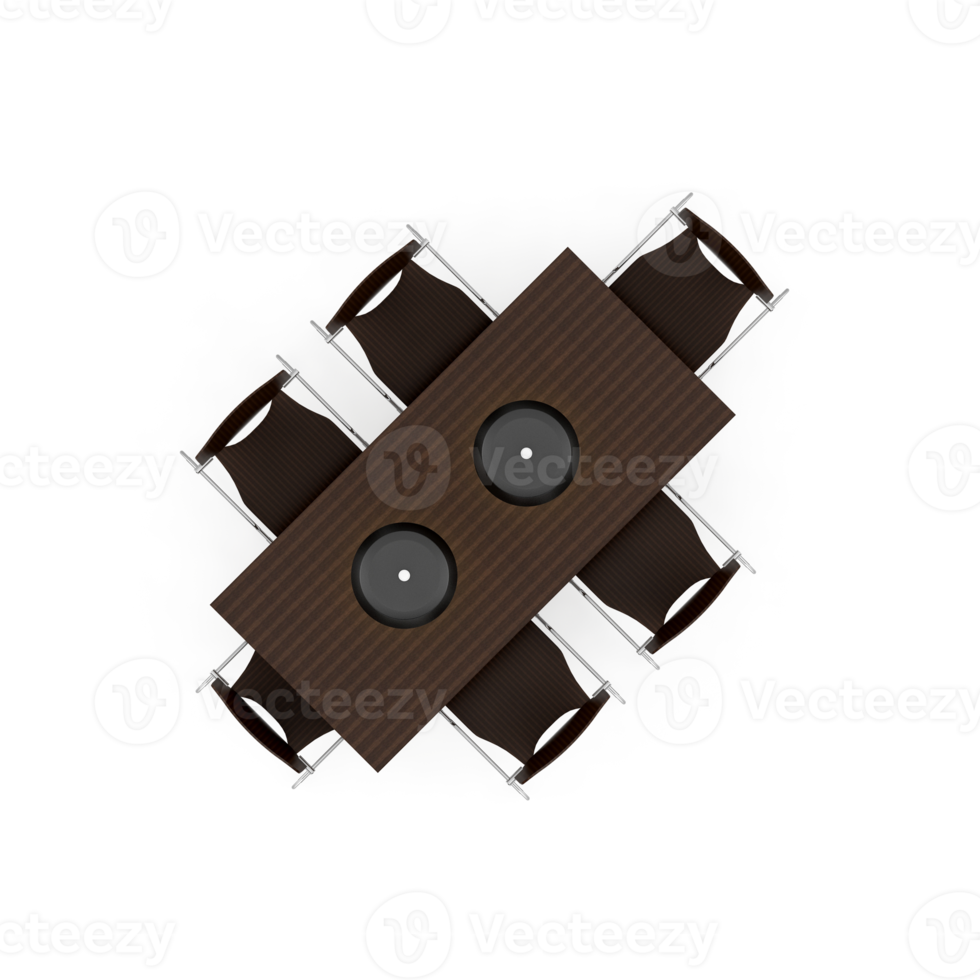 Isometric Table set Top 3D render png