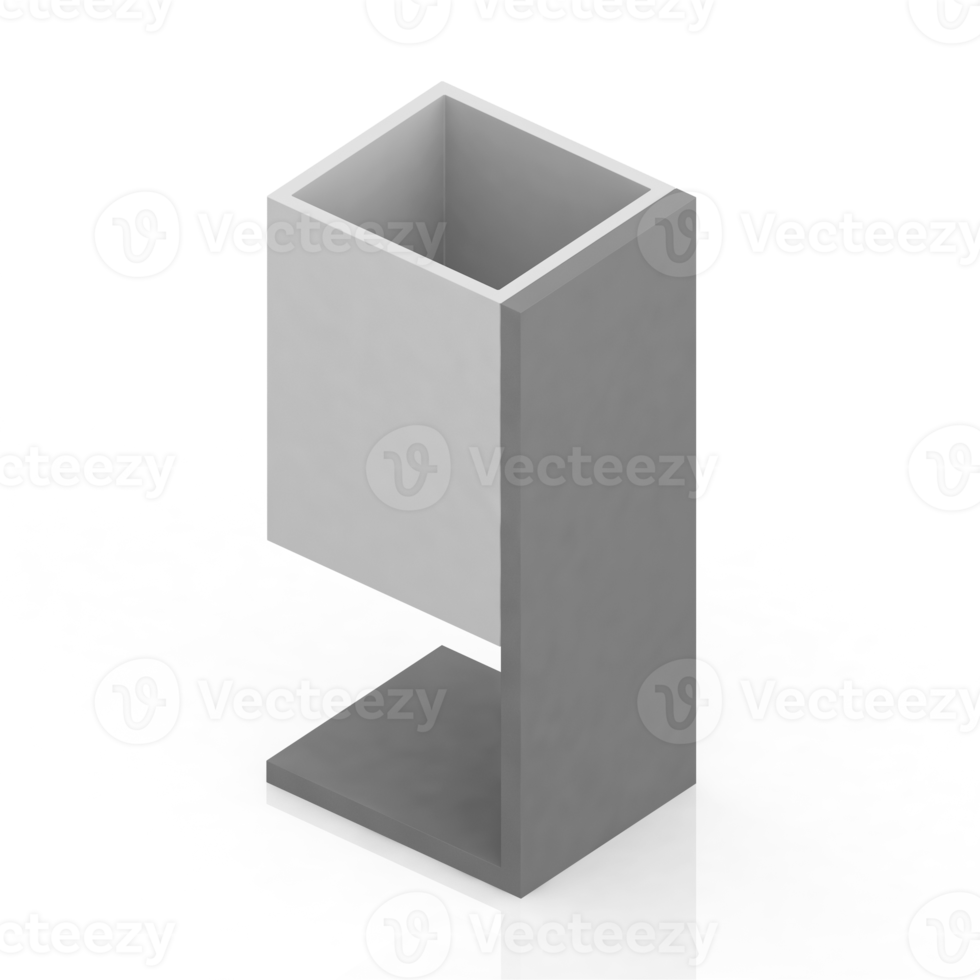 Isometric Trash Cans 3D Render png