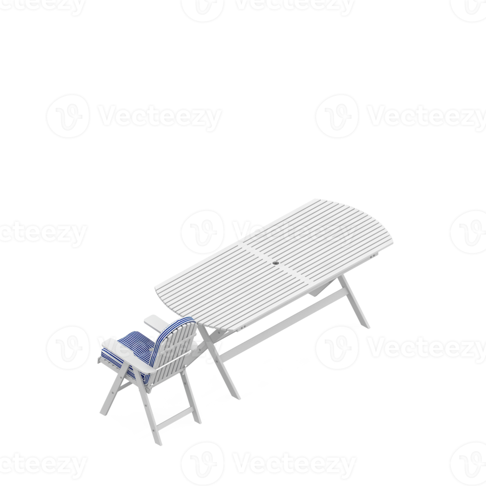 isometrische tabellensatzperspektive 3d-rendering png