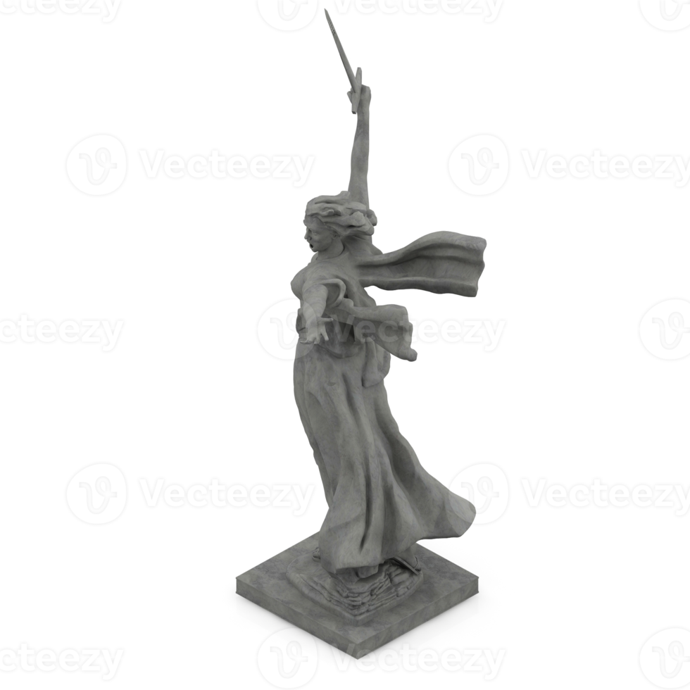 renderizado aislado 3d de estatua isométrica png