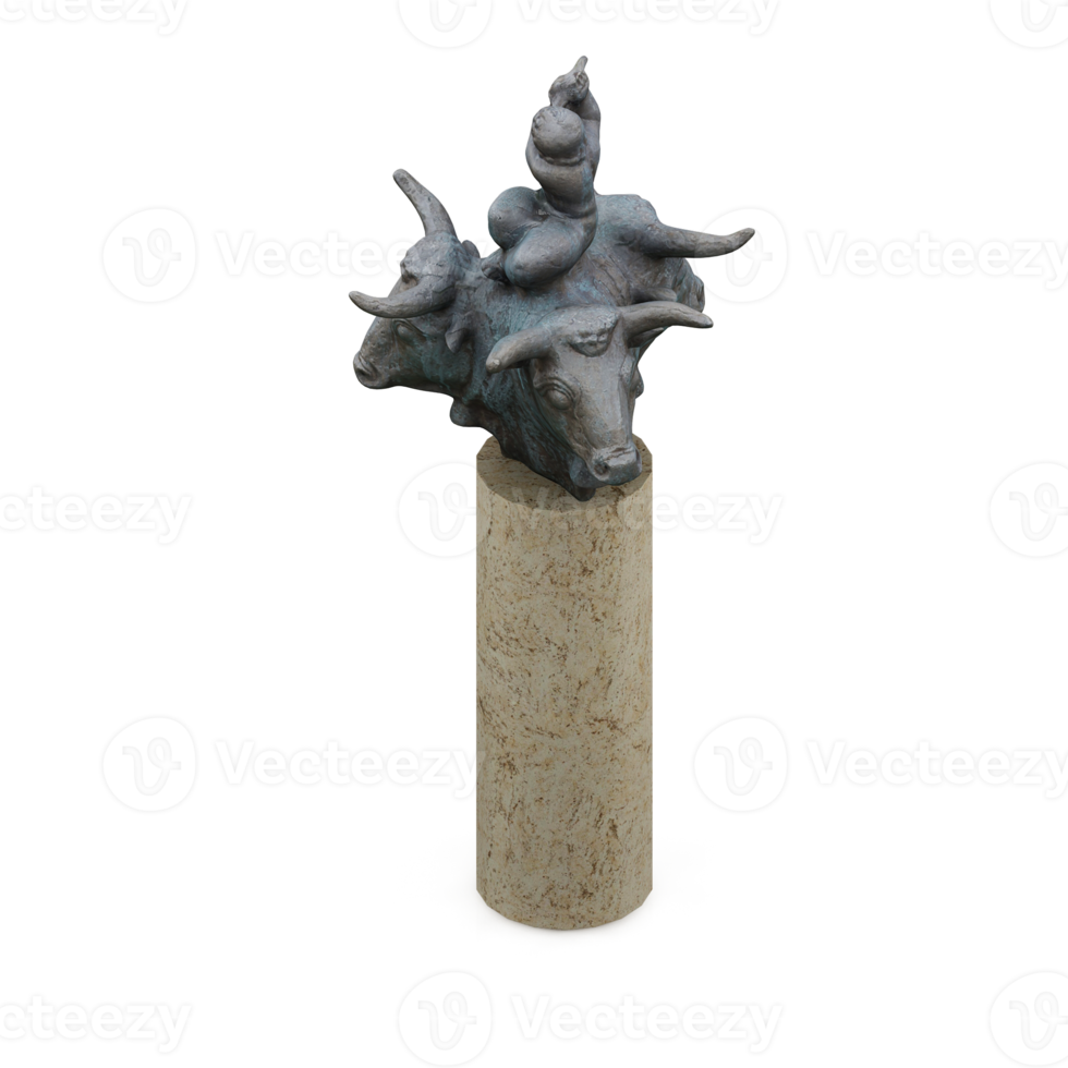 Isometric Statue 3D isolated render png