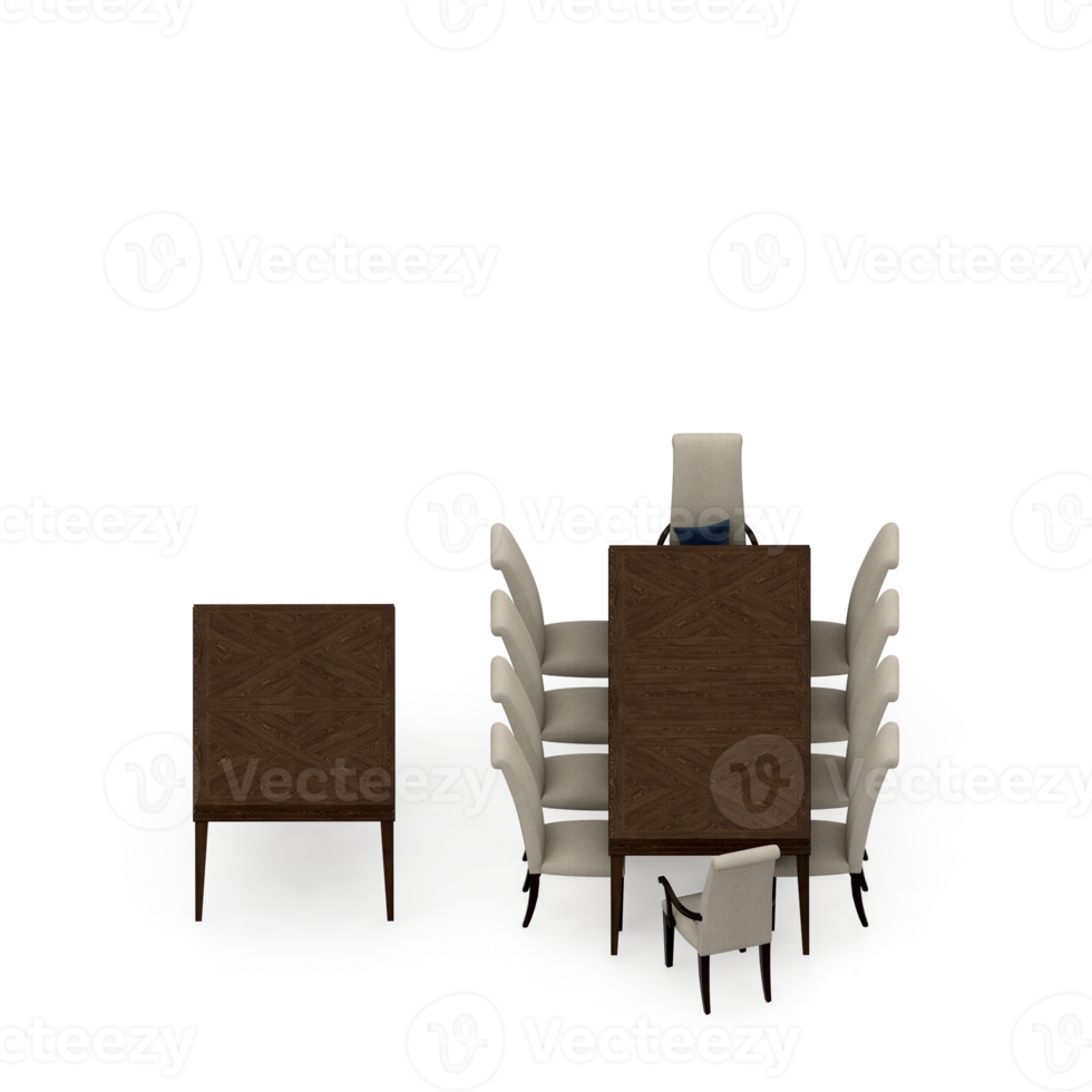 Isometric Table set Perspective 3D render png