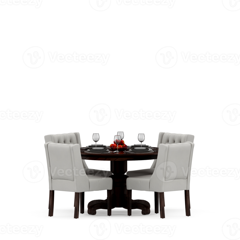 Isometric Table set Perspective 3D render png