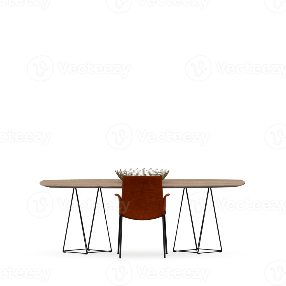Isometric Table set front 3D render png