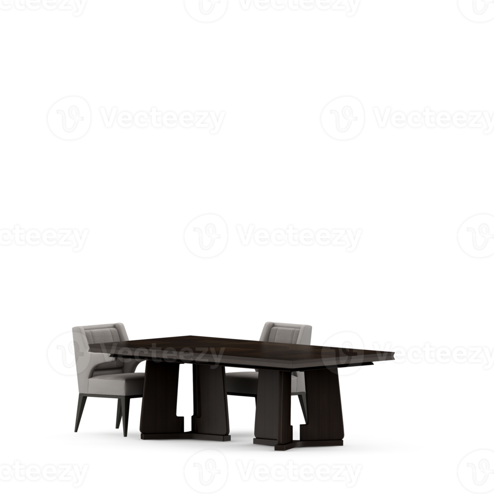 Isometric Table set front 3D render png