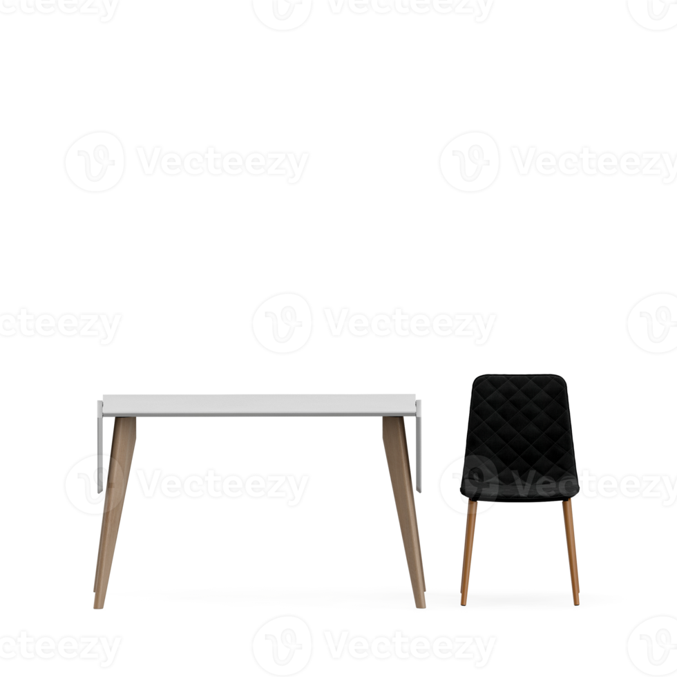 Isometric Table set front 3D render png