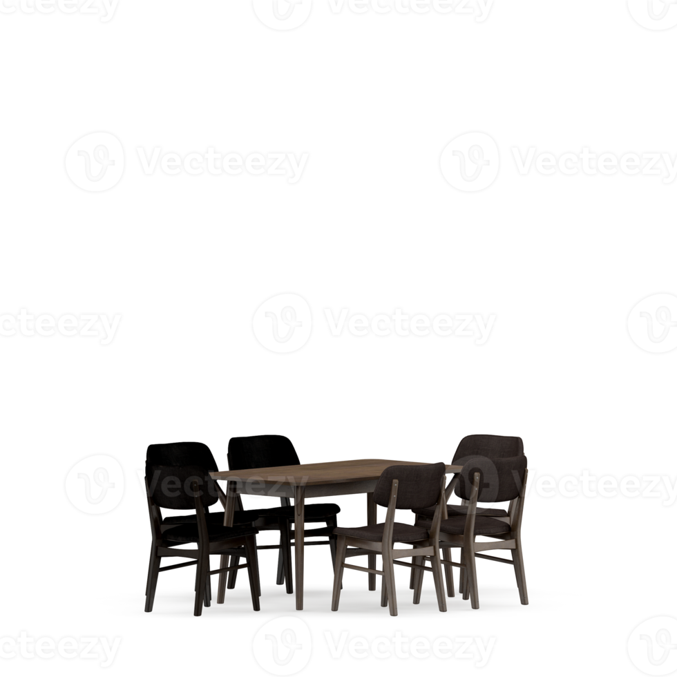 Isometric Table set front 3D render png