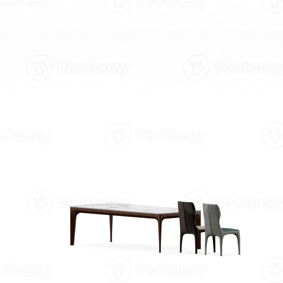 Isometric Table set front 3D render png