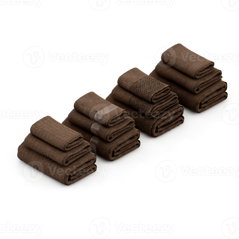 Isometric towels 3D isolated render png