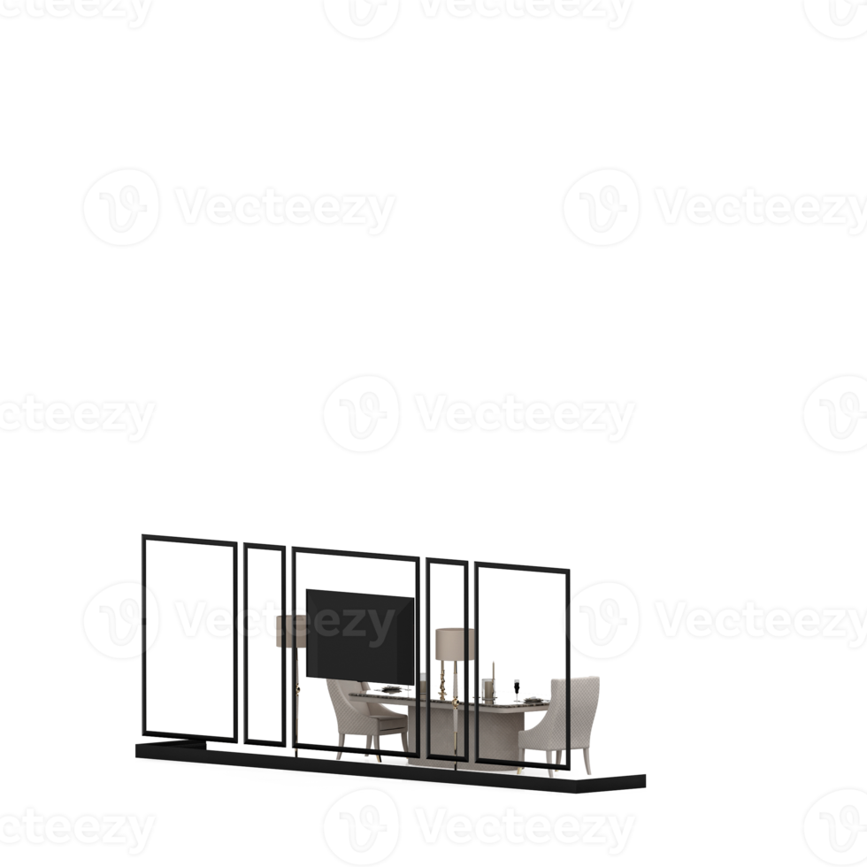 table isométrique set rendu 3d avant png