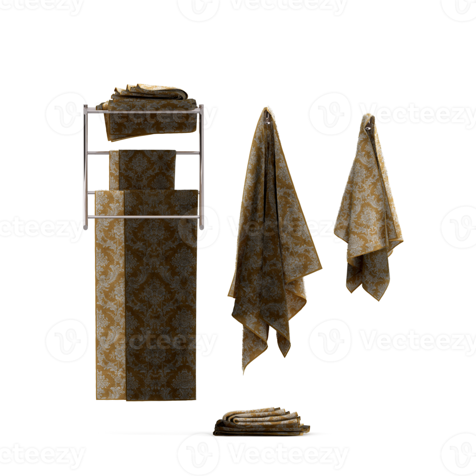 Isometric towels 3D isolated render png