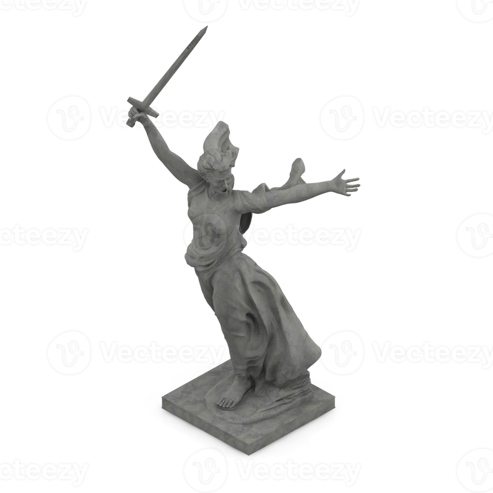 renderizado aislado 3d de estatua isométrica png