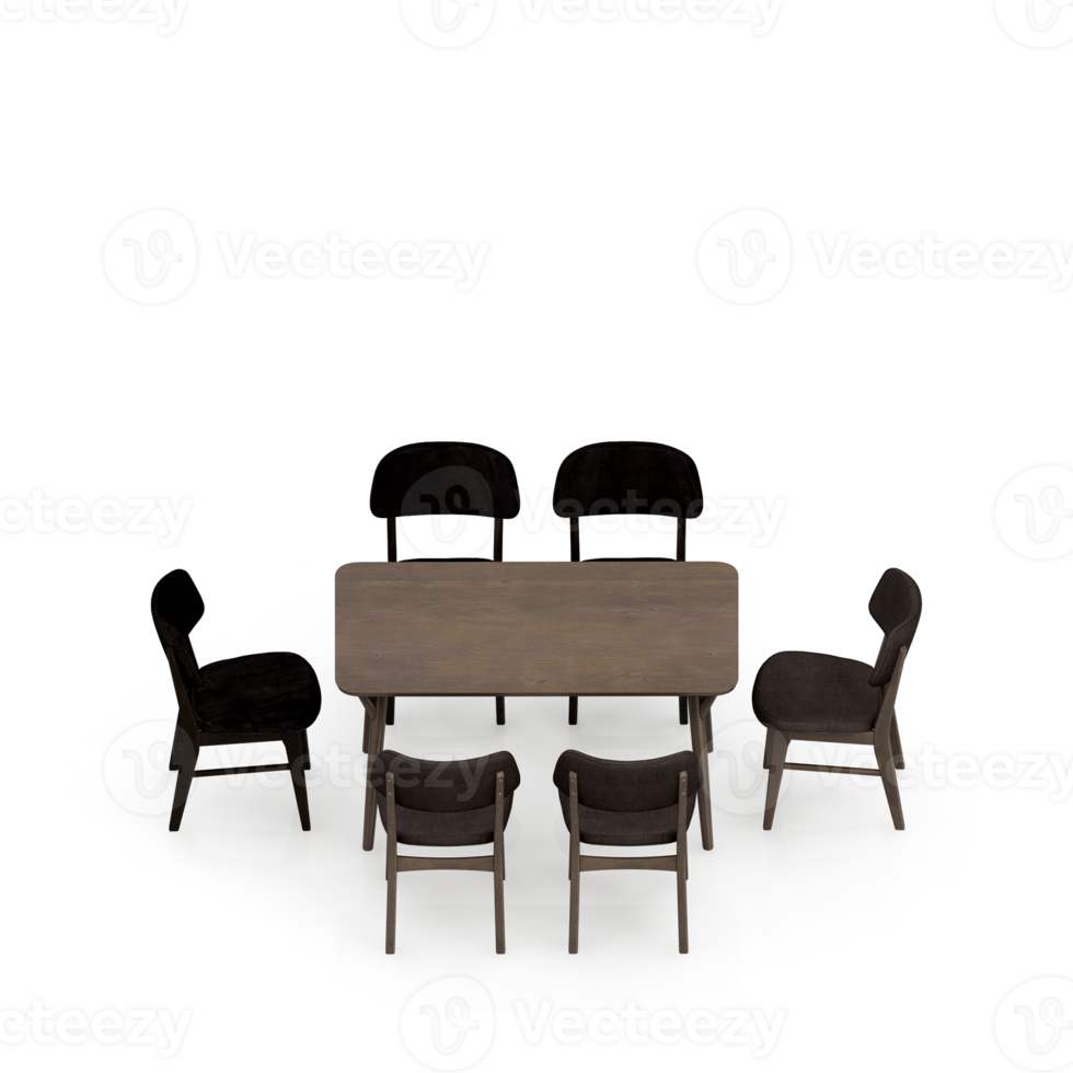 Isometric Table set Perspective 3D render png