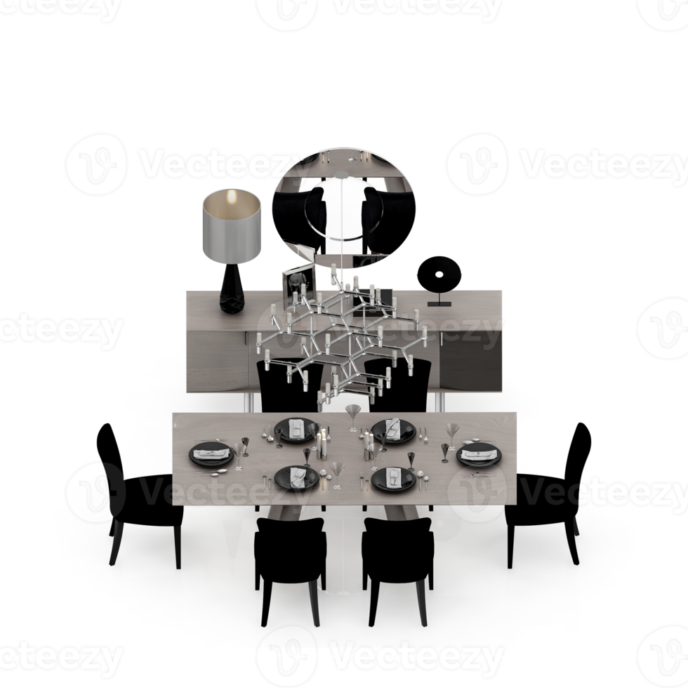 isometrico tavolo impostato prospettiva 3d rendere png