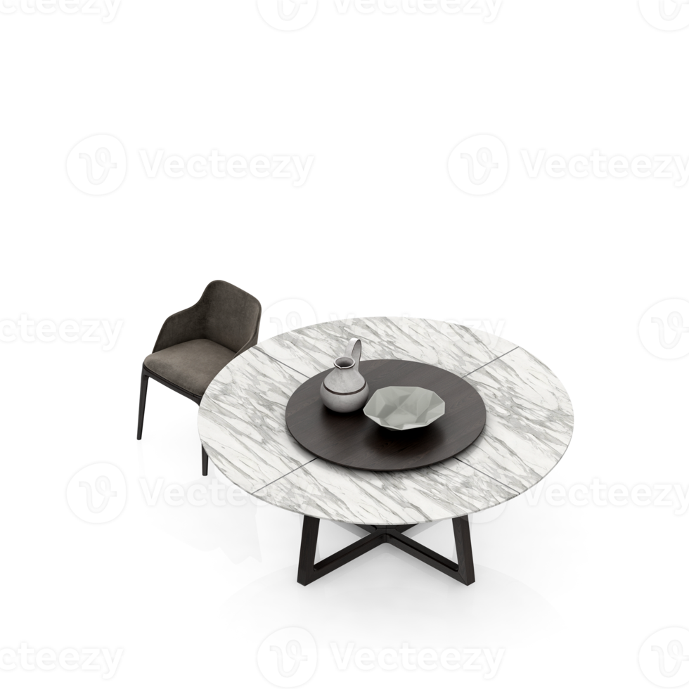 Isometric Table set Perspective 3D render png