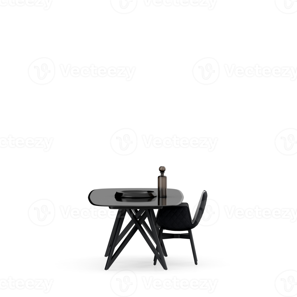 Isometric Table set front 3D render png