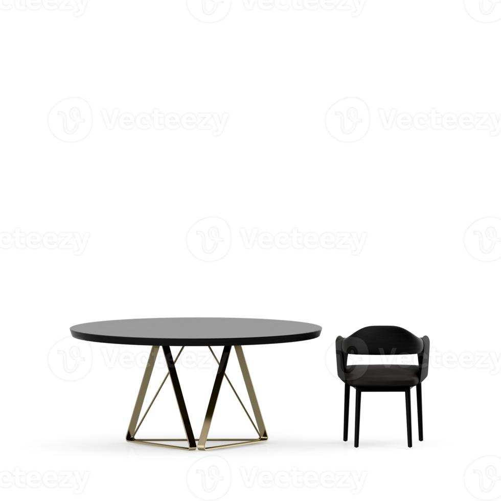 Isometric Table set front 3D render png