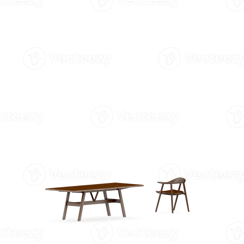 Isometric Table set front 3D render png