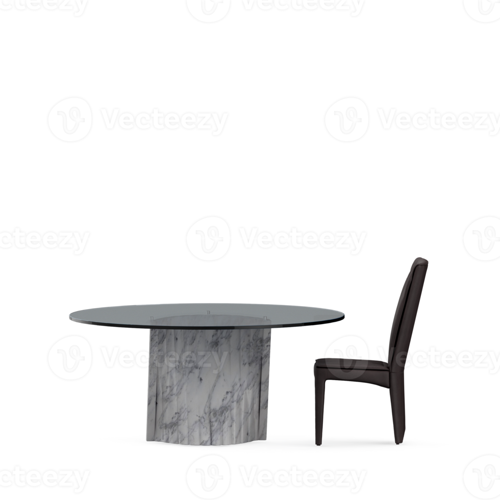 Isometric Table set front 3D render png