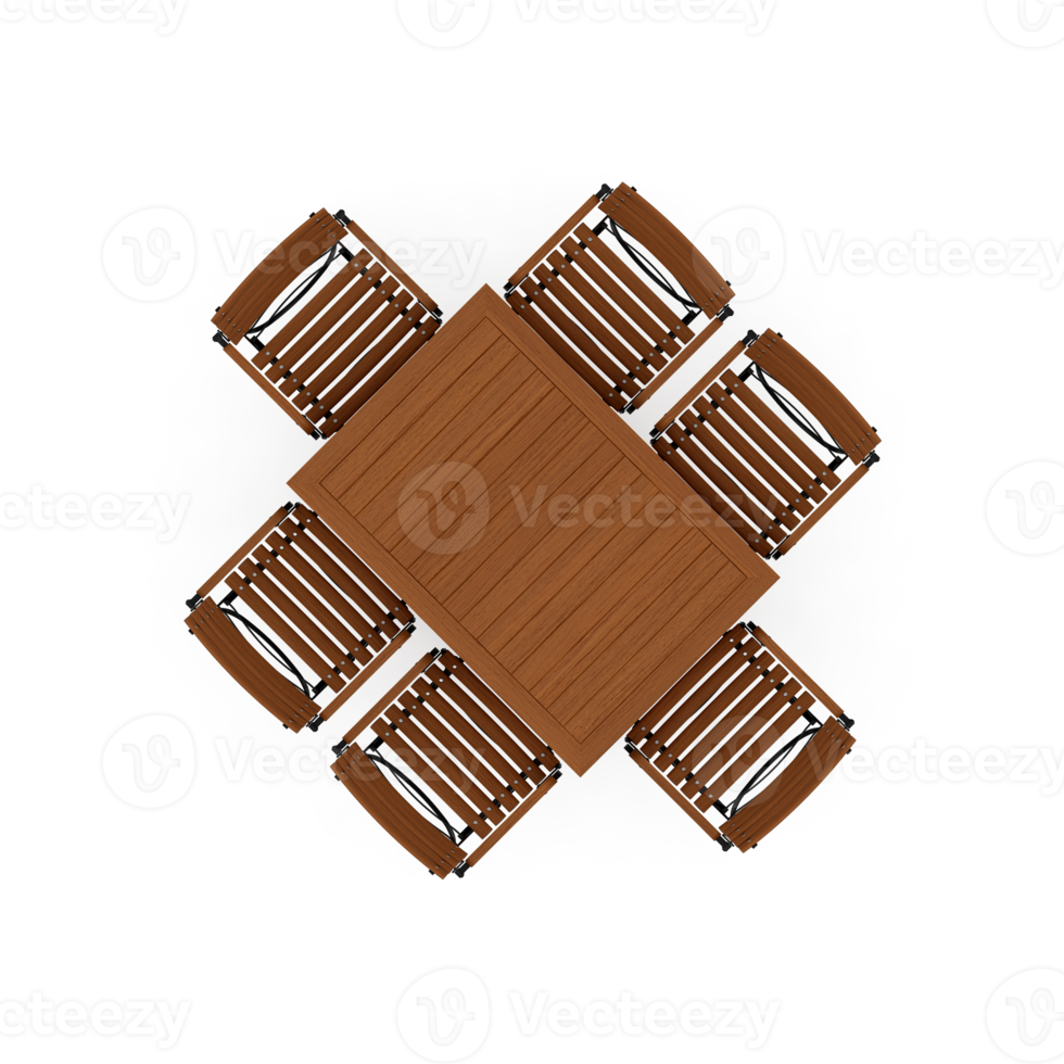 Isometric Table set Top 3D render png