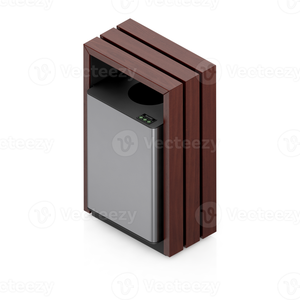 Isometric Trash Cans 3D Render png