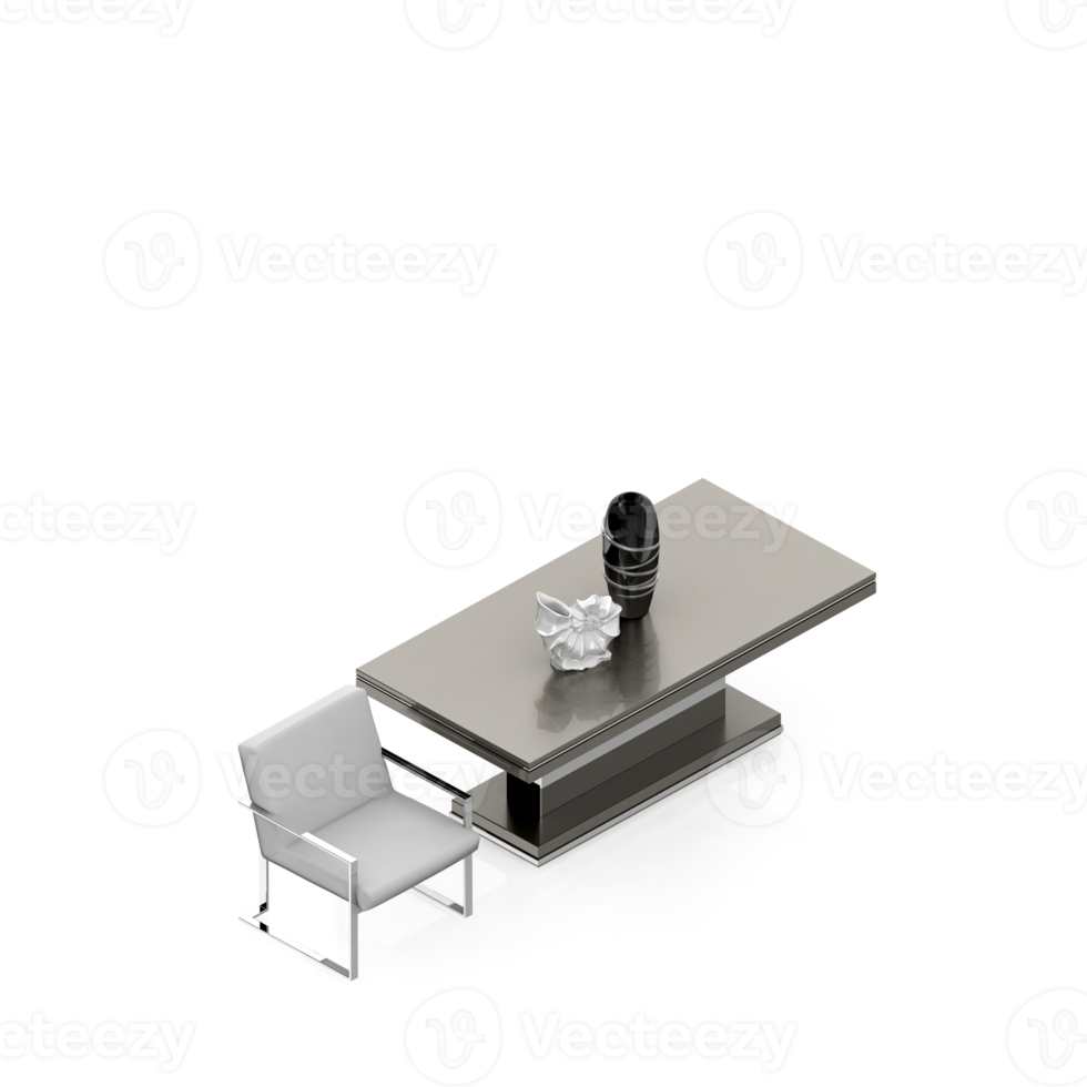 Isometric Table set Perspective 3D render png