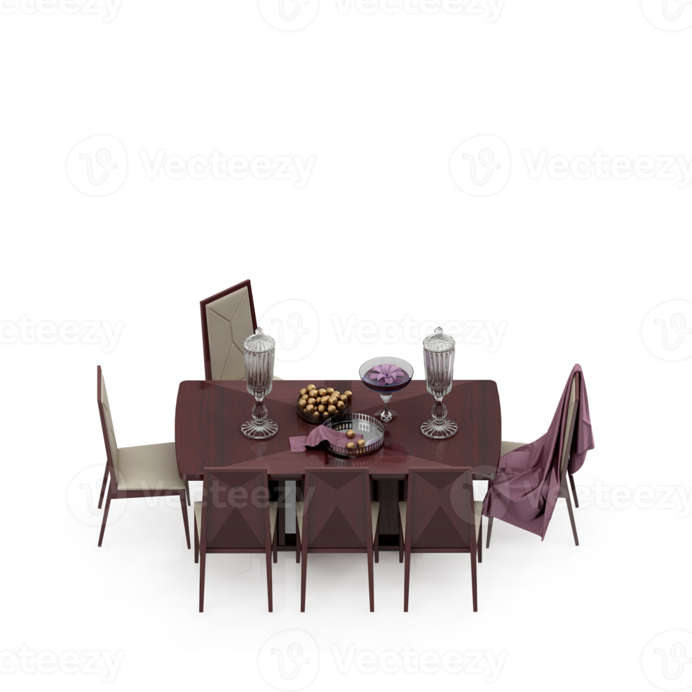 Isometric Table set Perspective 3D render png