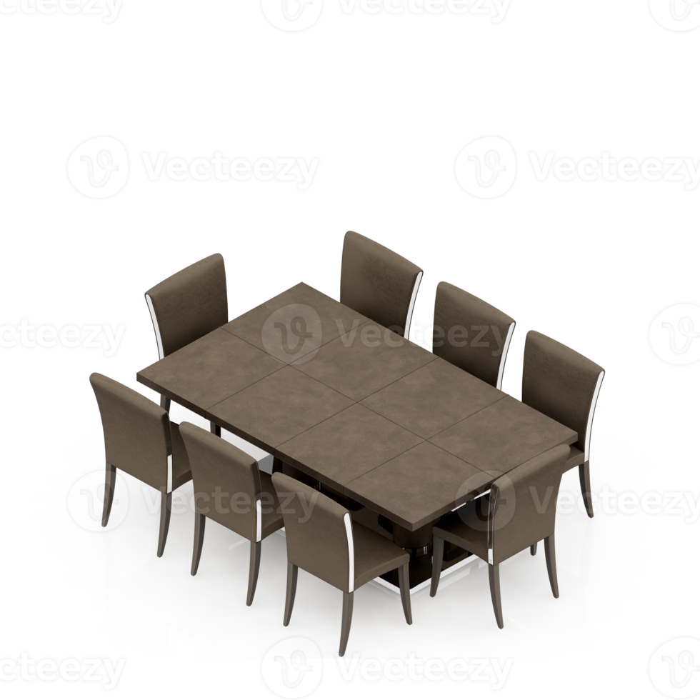 Isometric Table set Perspective 3D render png