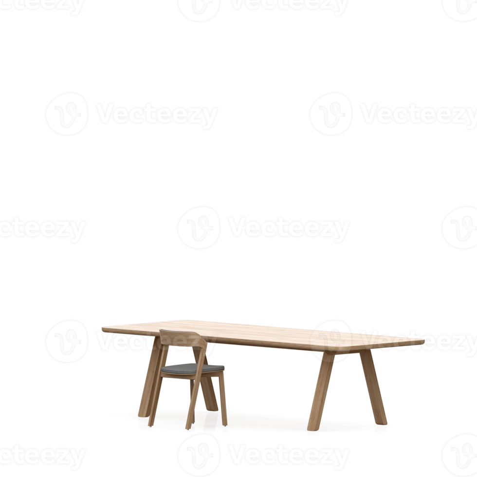 Isometric Table set front 3D render png