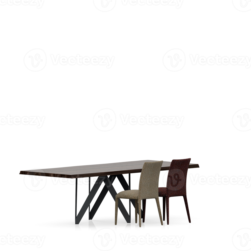 Isometric Table set front 3D render png