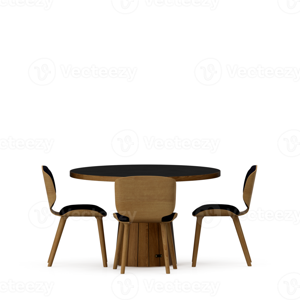 Isometric Table set front 3D render png