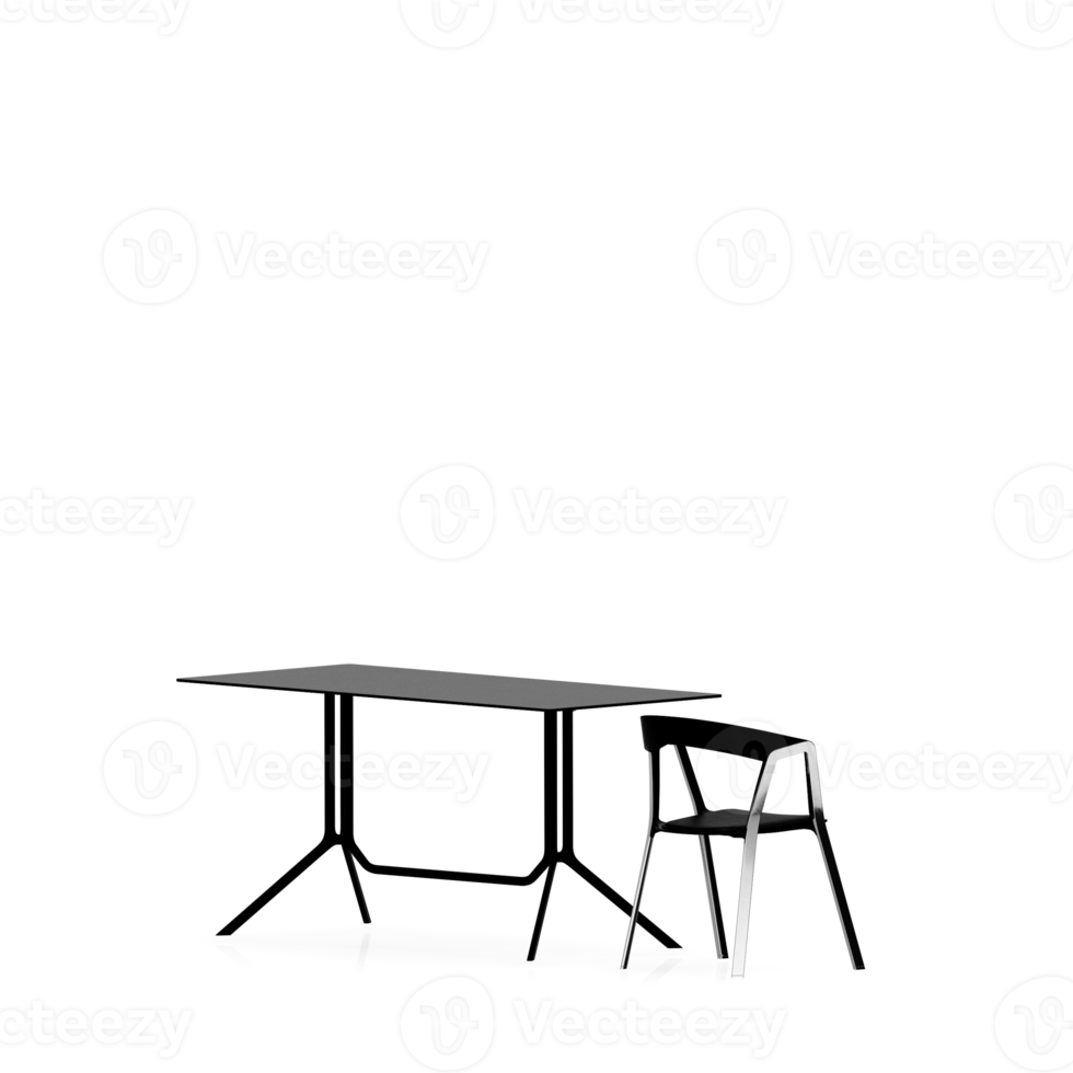Isometric Table set front 3D render png