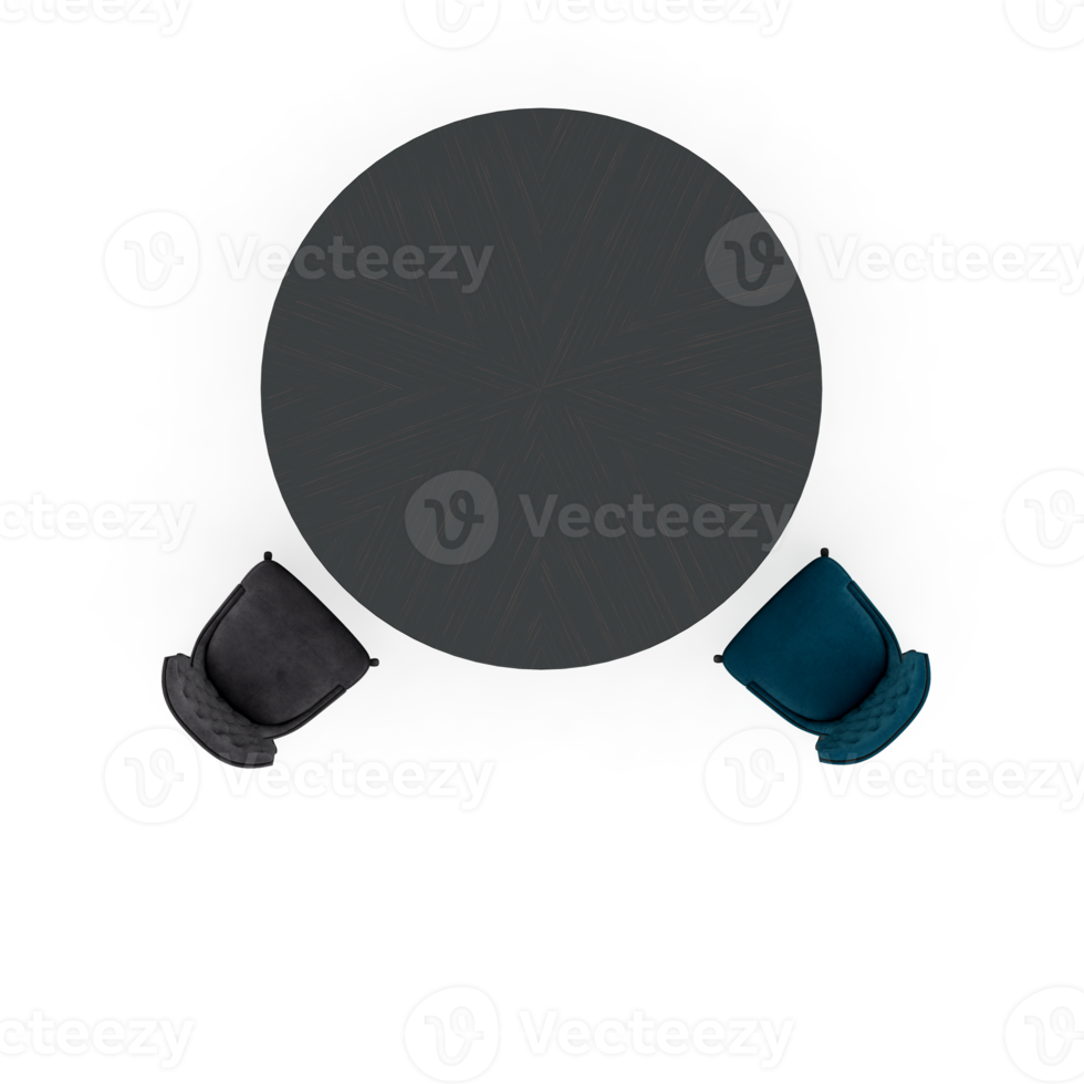 Isometric Table set Top 3D render png