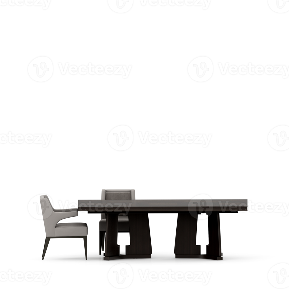 Isometric Table set front 3D render png